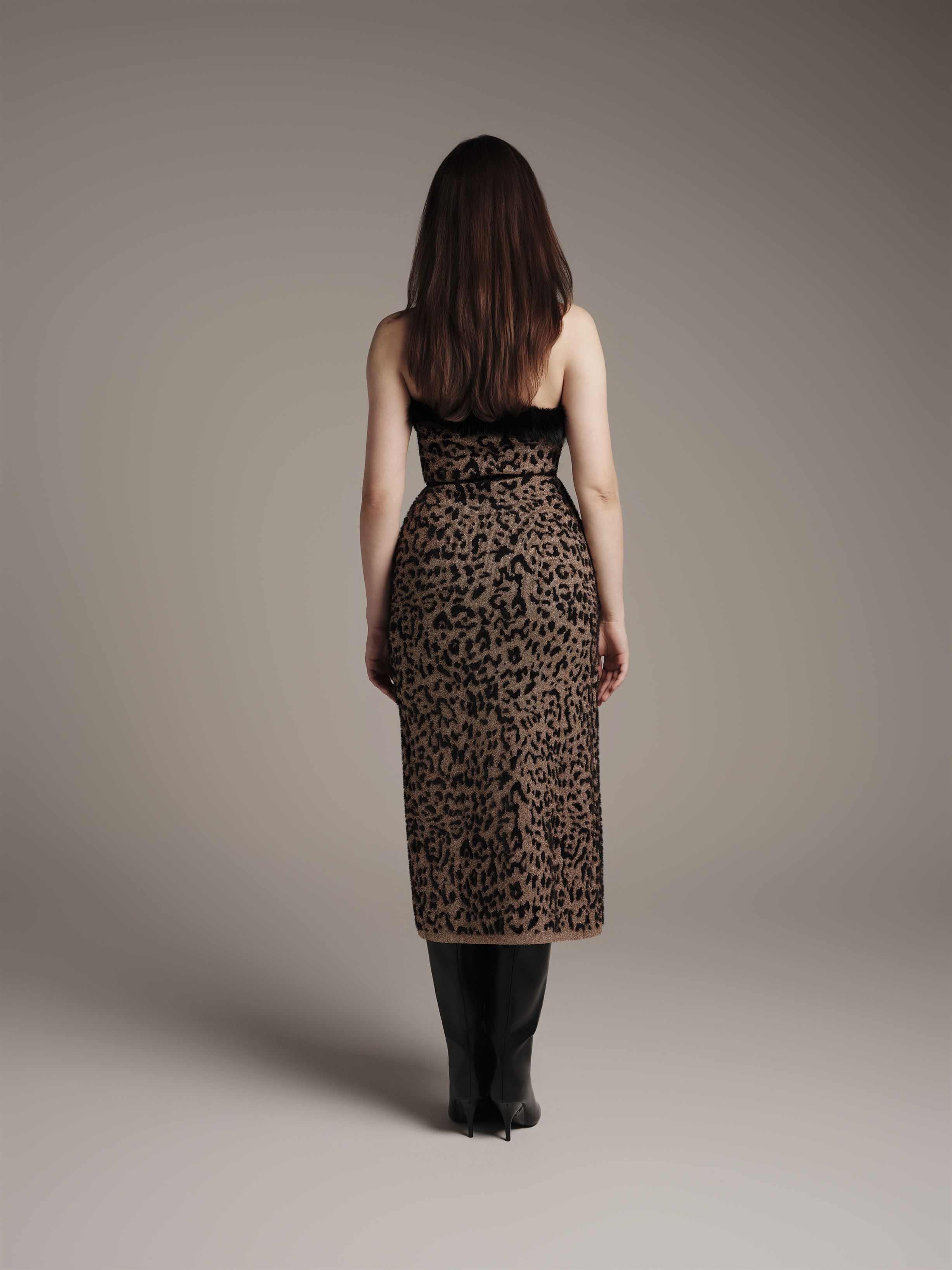 Strapless Knit Midi Dress