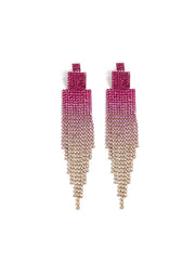 Pink Fringe Earrings