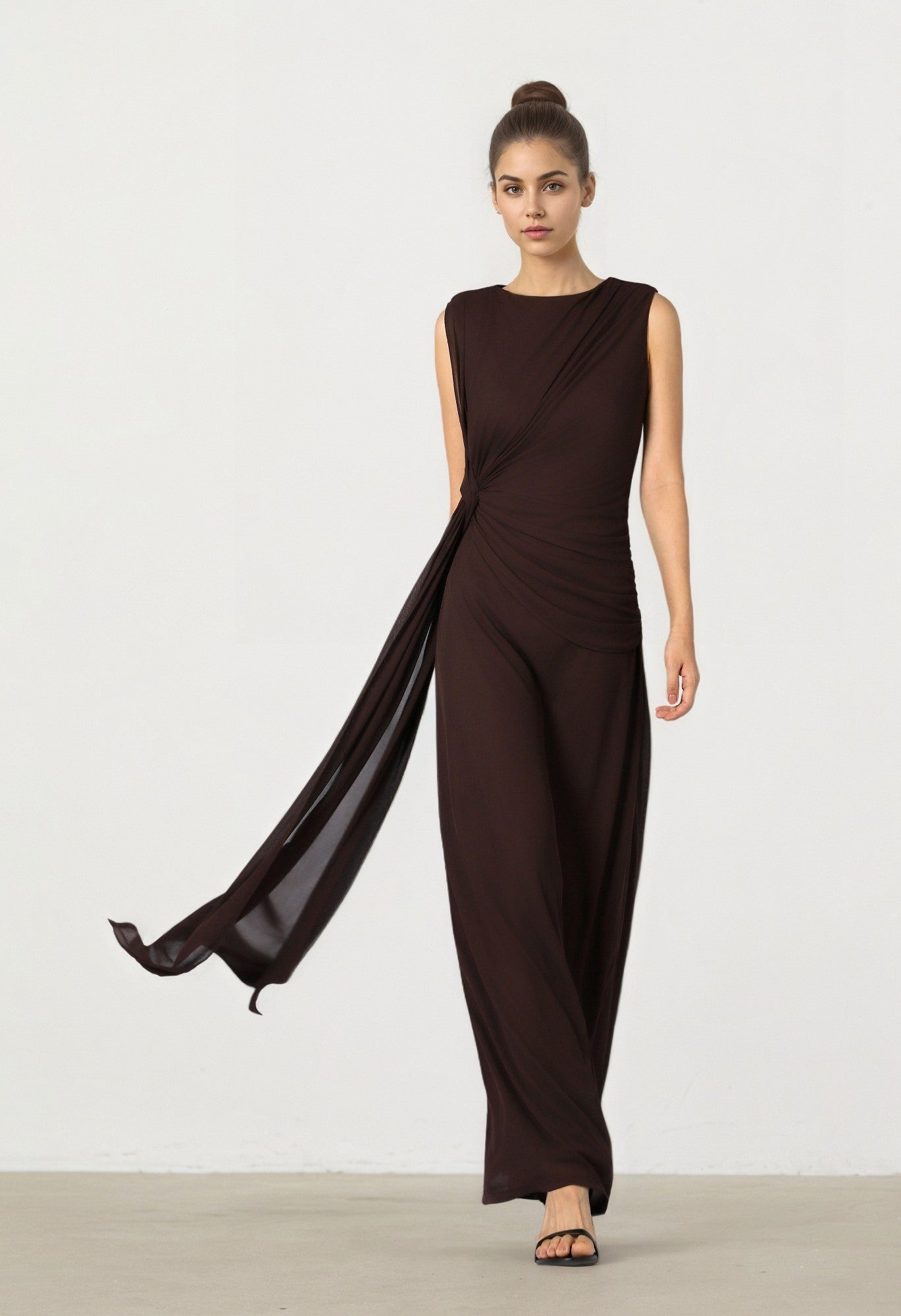 Brown Mesh Dress