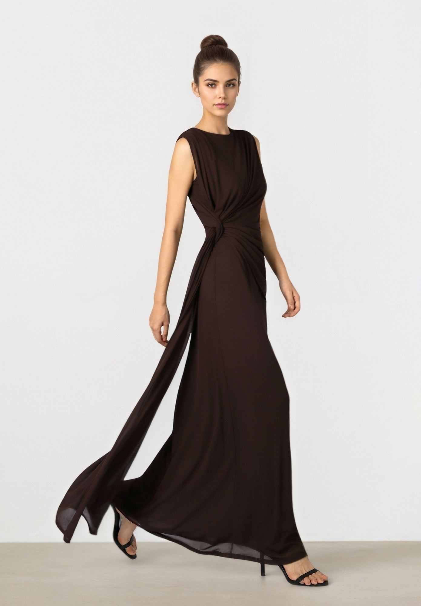 Brown Mesh Dress