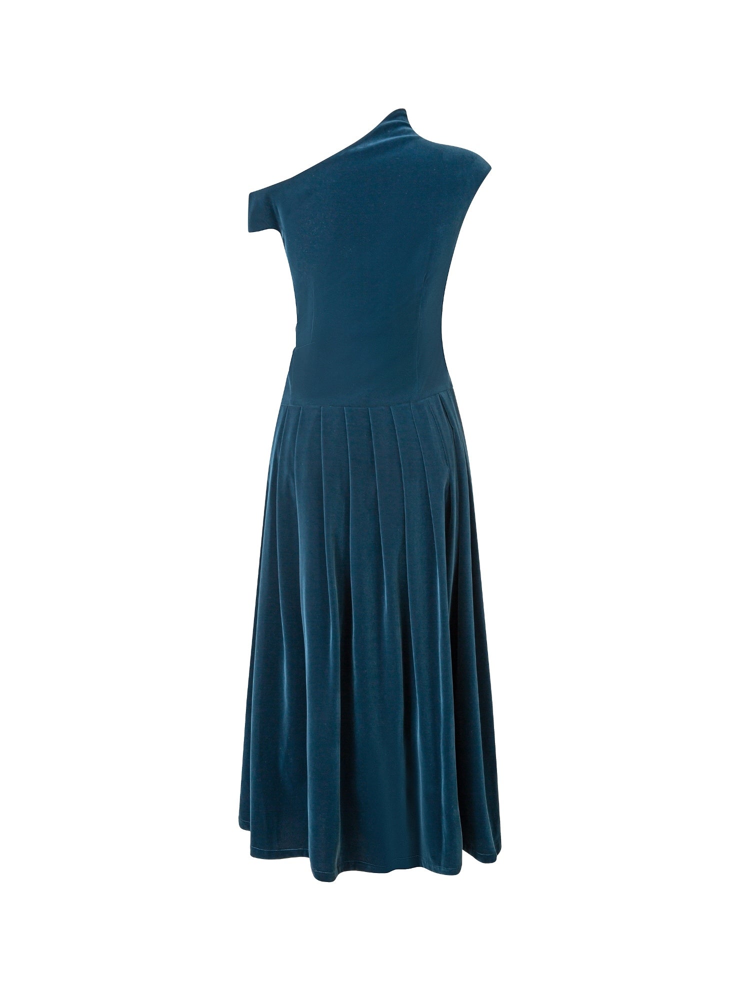 Pleated Velvet Coral Dress