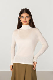 Cream Turtleneck Pullover