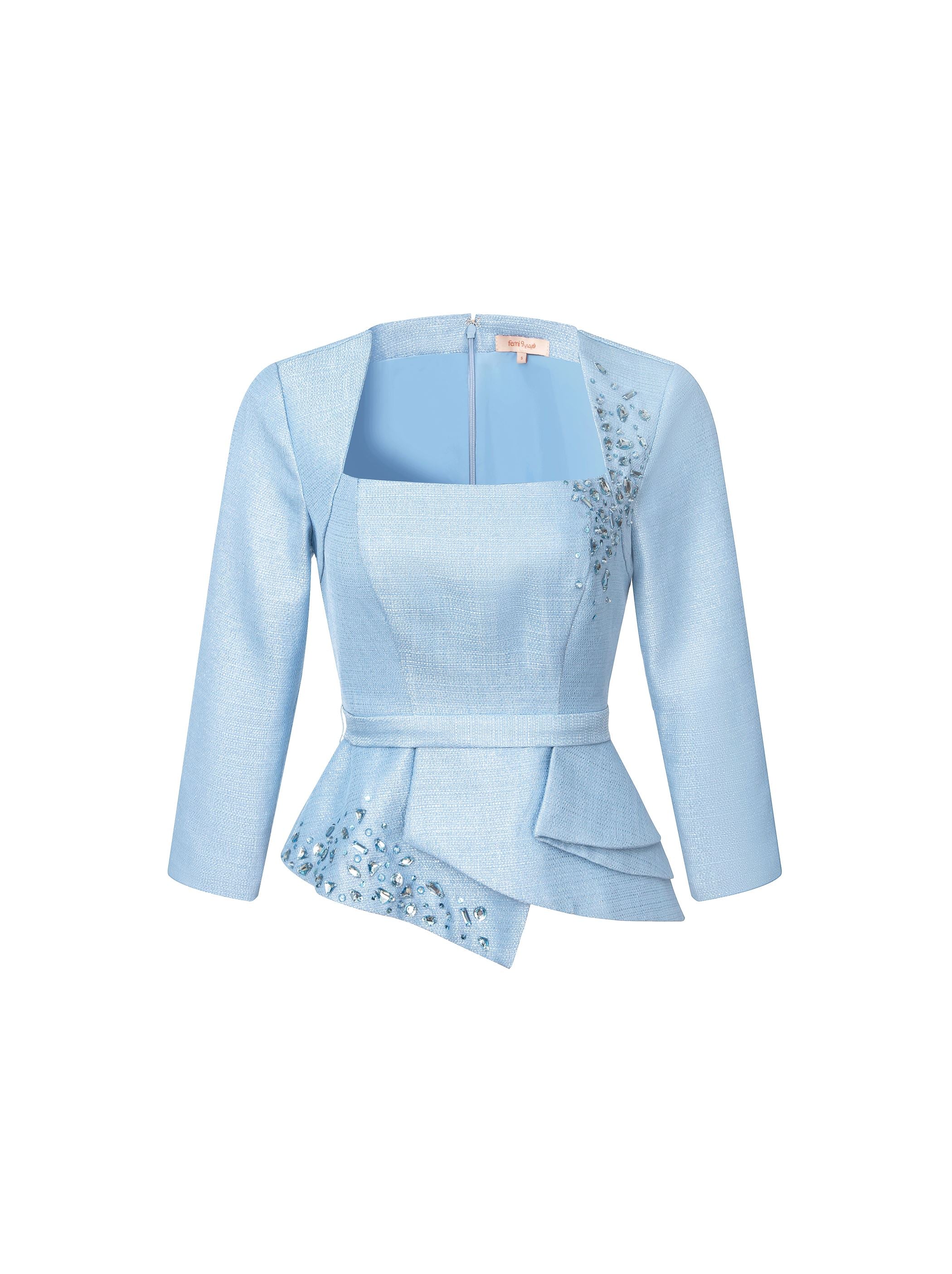 Brocade Peplum Top