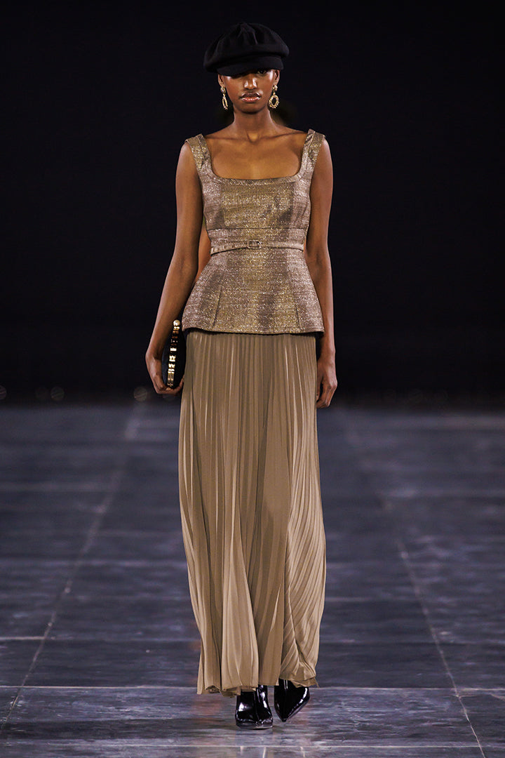 Gold Jacquard Dress - Femi9 EG
