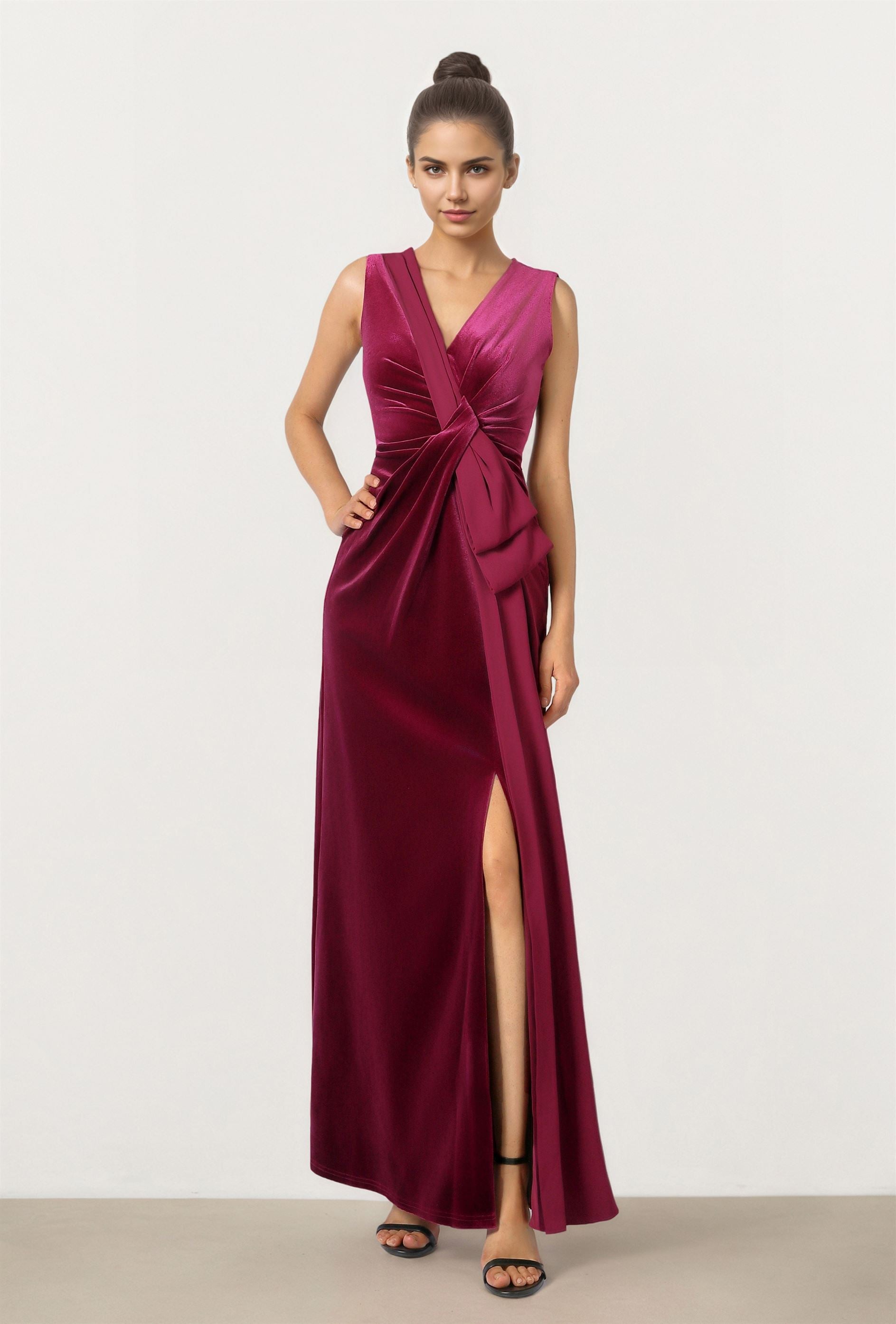 wine drape dress
