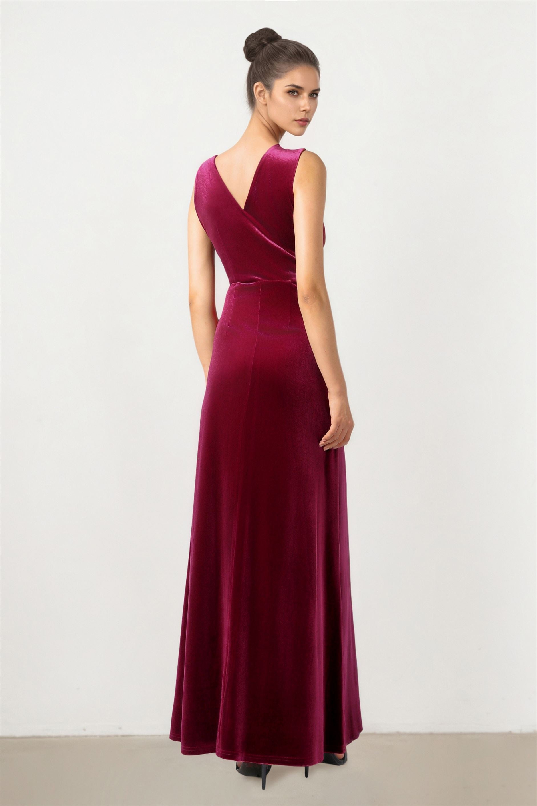 wine drape dress