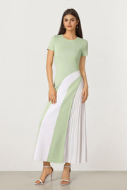 Green & White Knit Dress