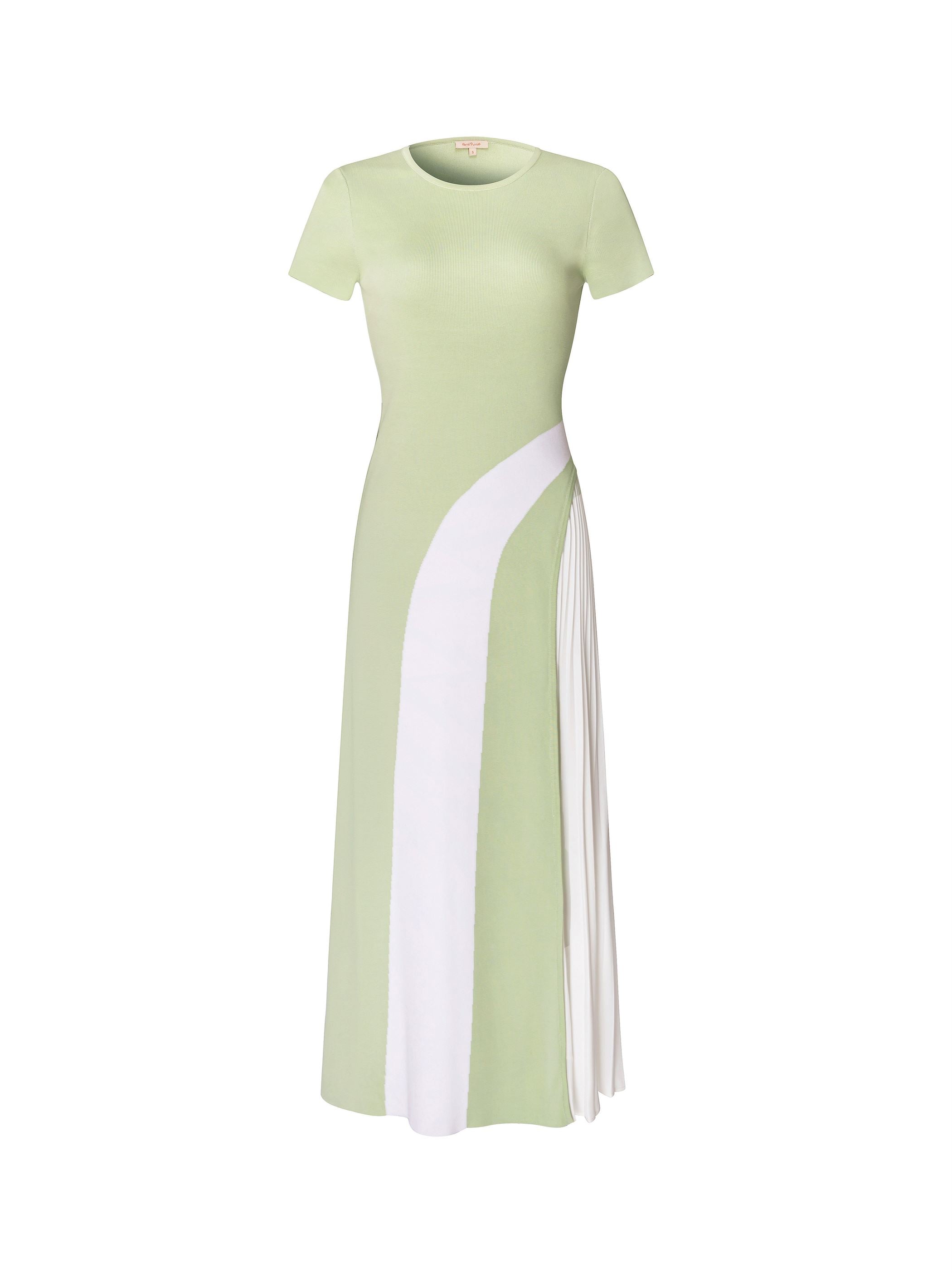 Green & White Knit Dress