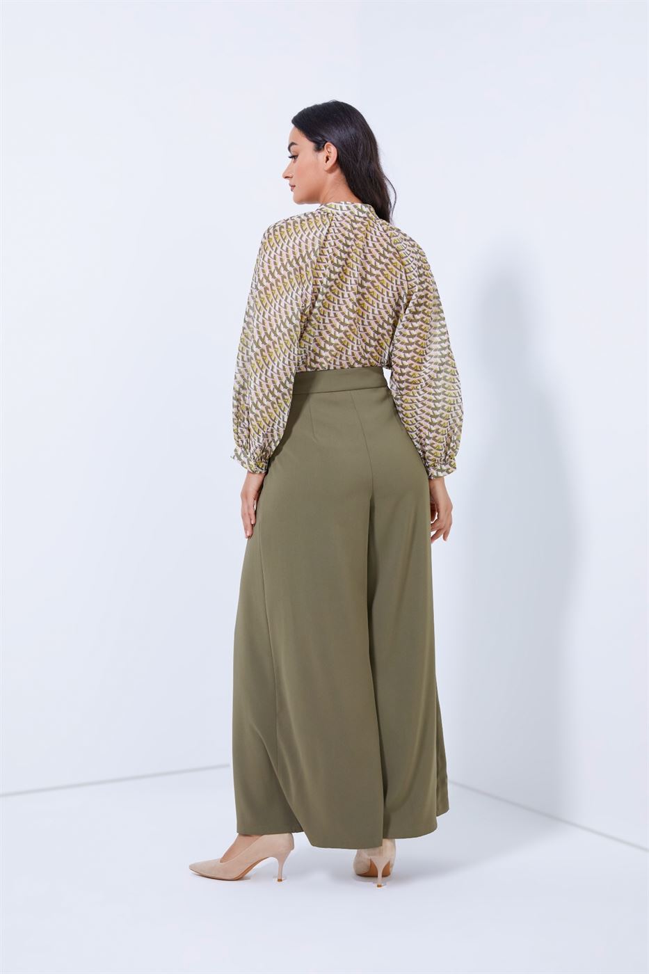 Printed Long Sleeve Blouse - Femi9 EG