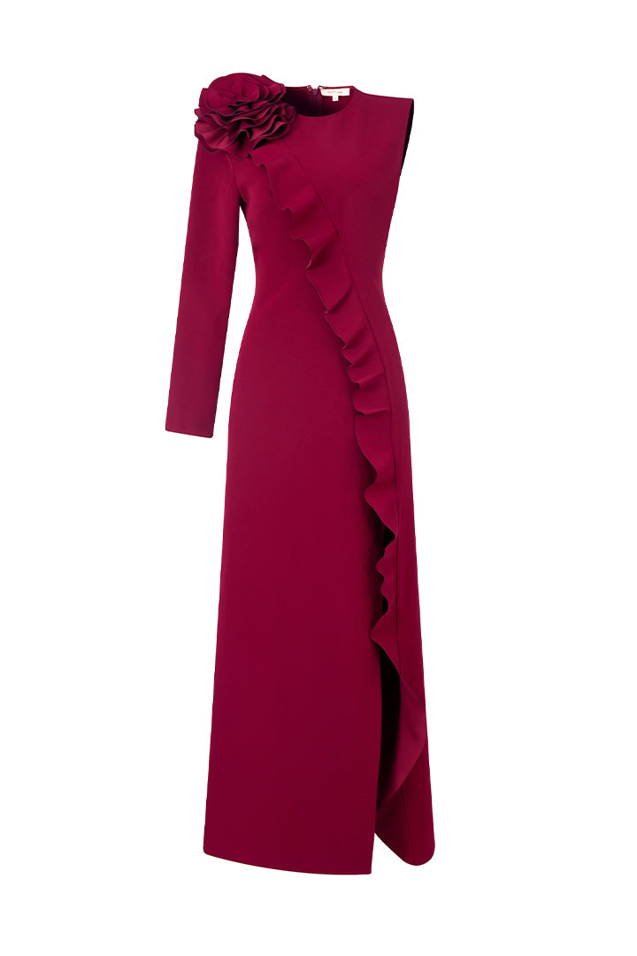 Single Sleeve Crepe Dress - Femi9 EG
