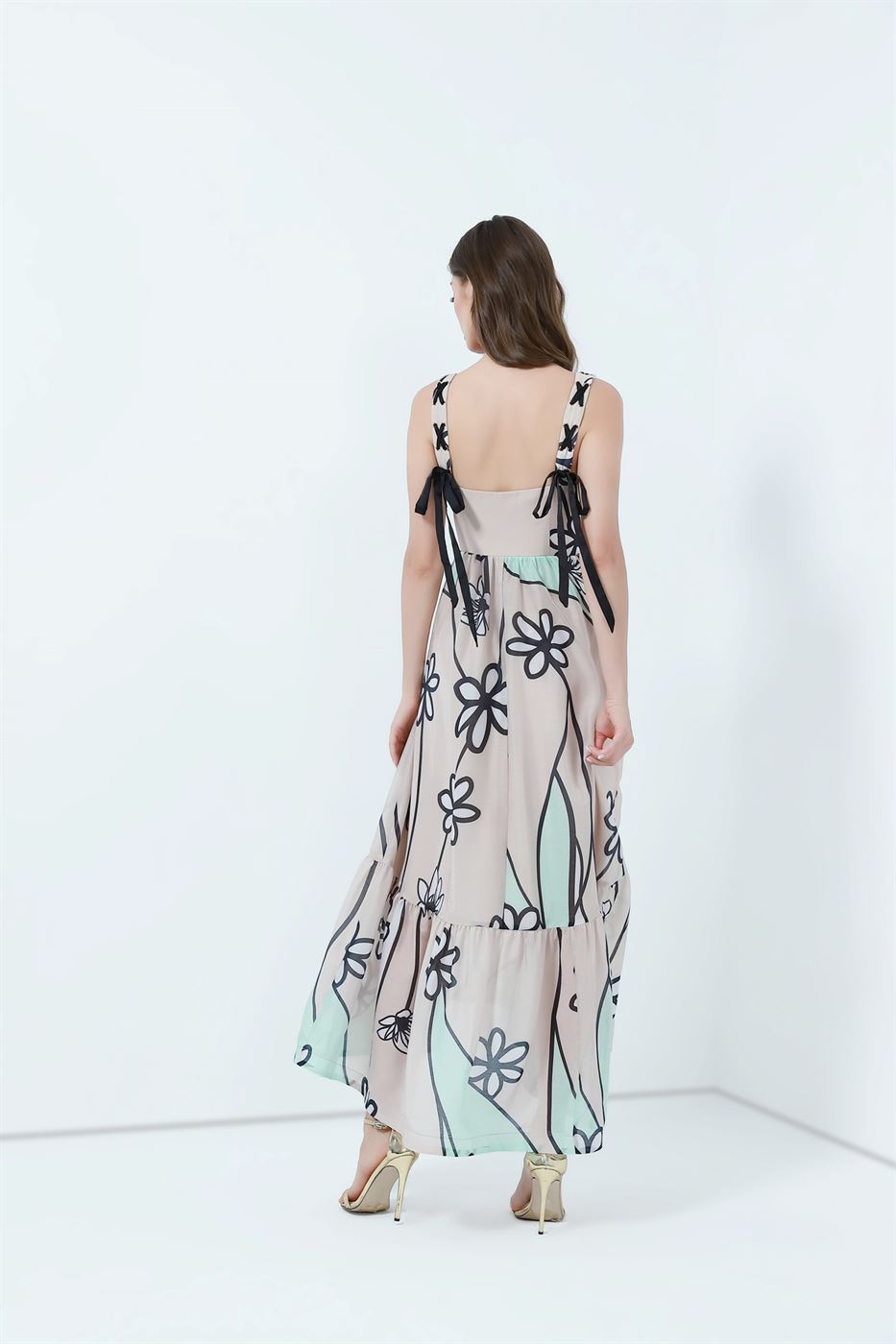 Full Length Printed Dress - Femi9 EG