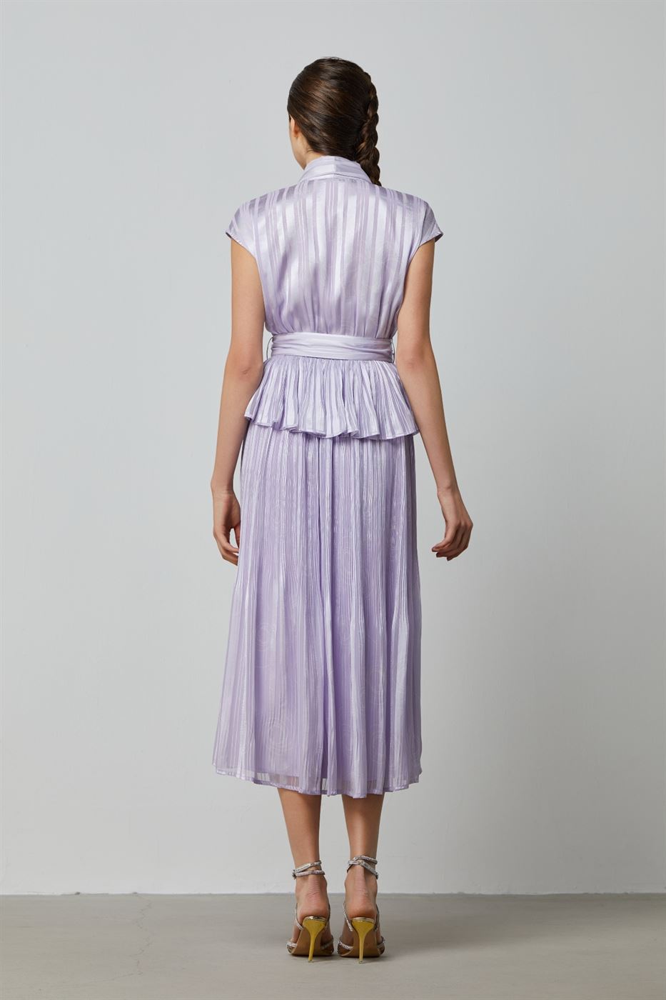 Pleated Tie-Waist Dress - Femi9 EG