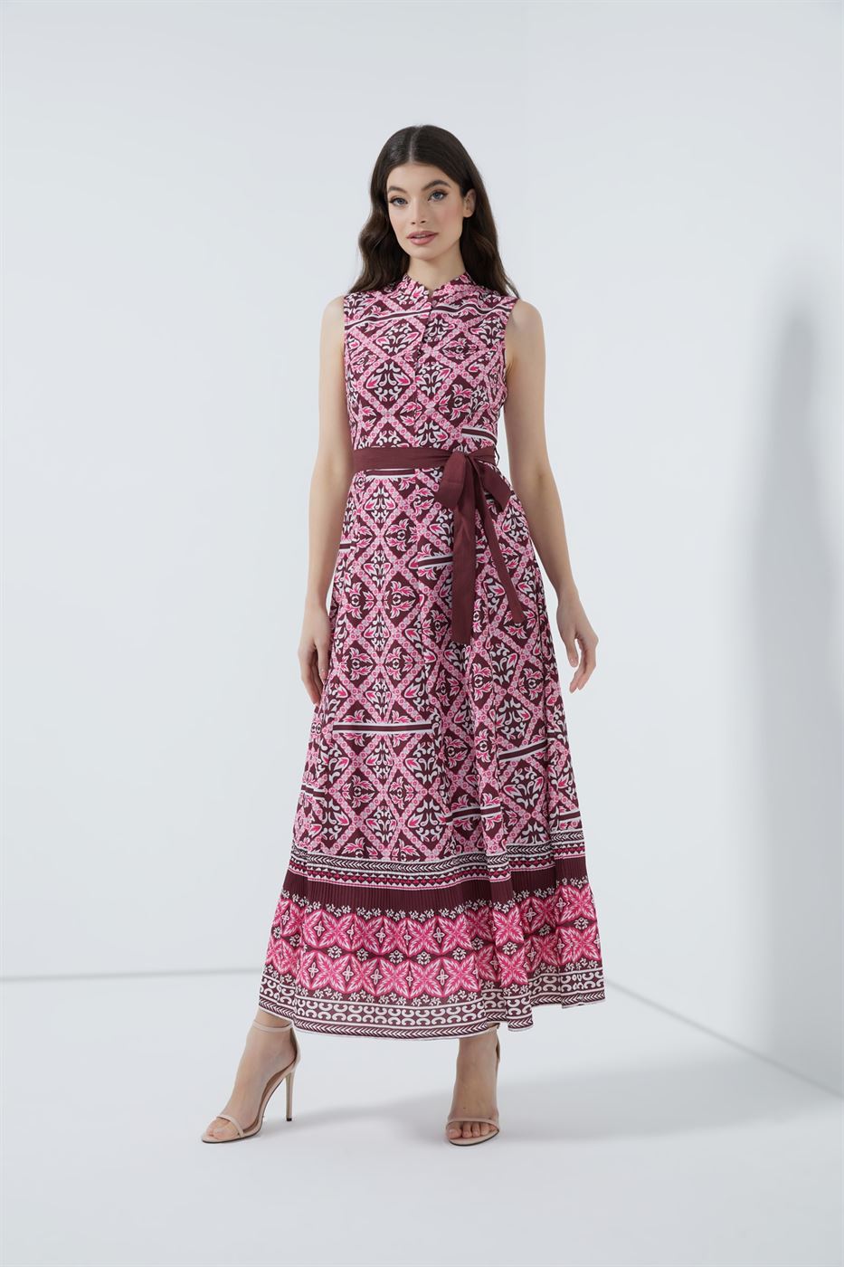 Printed Sleeveless Dress - Femi9 EG