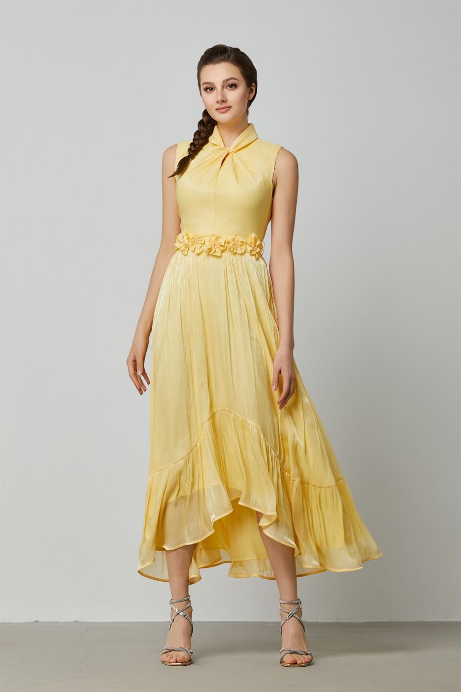 Twist Neck Detail Dress - Femi9 EG