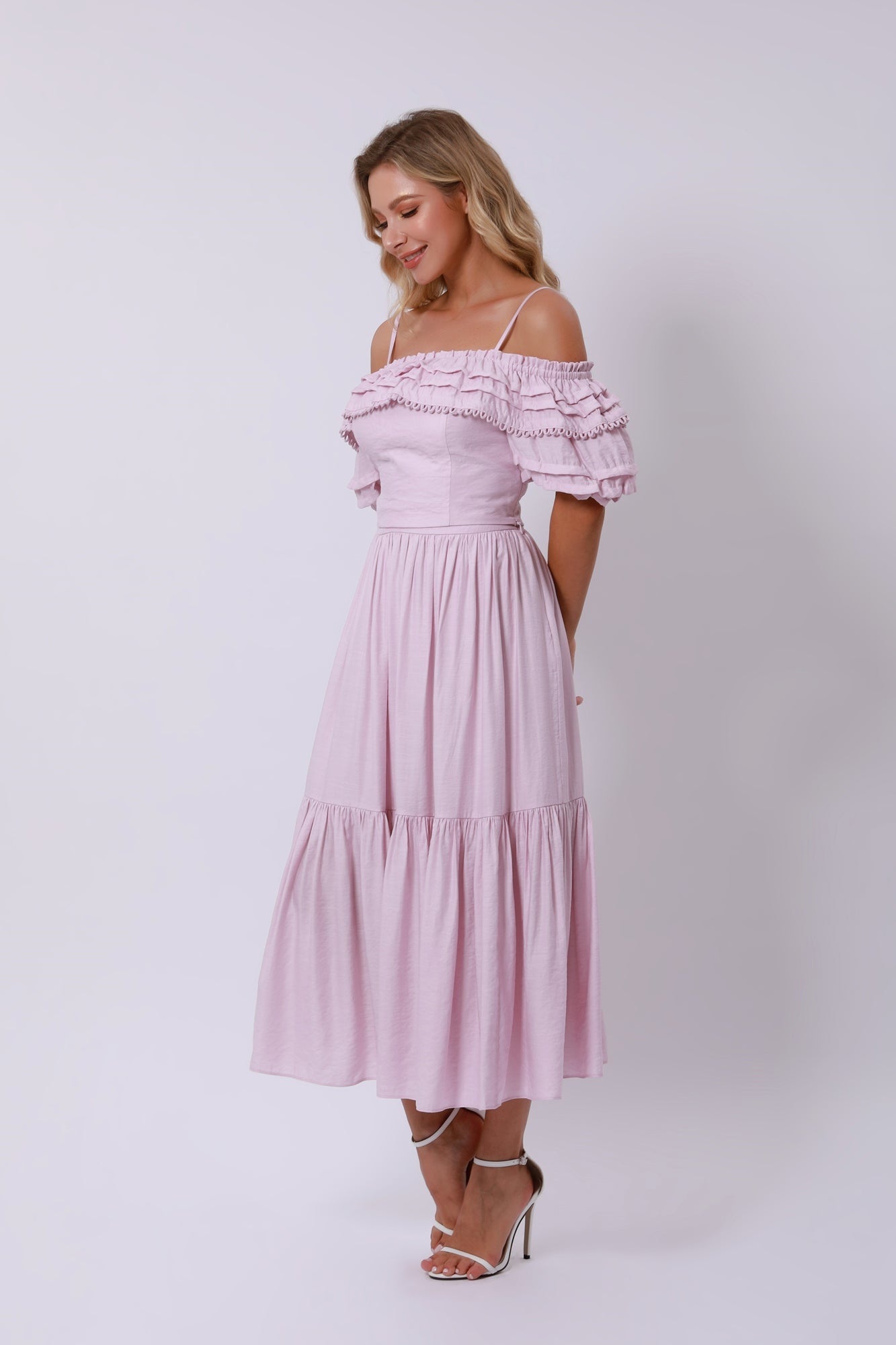 Ruffles Trimmed Off Shoulder Top - Femi9 EG
