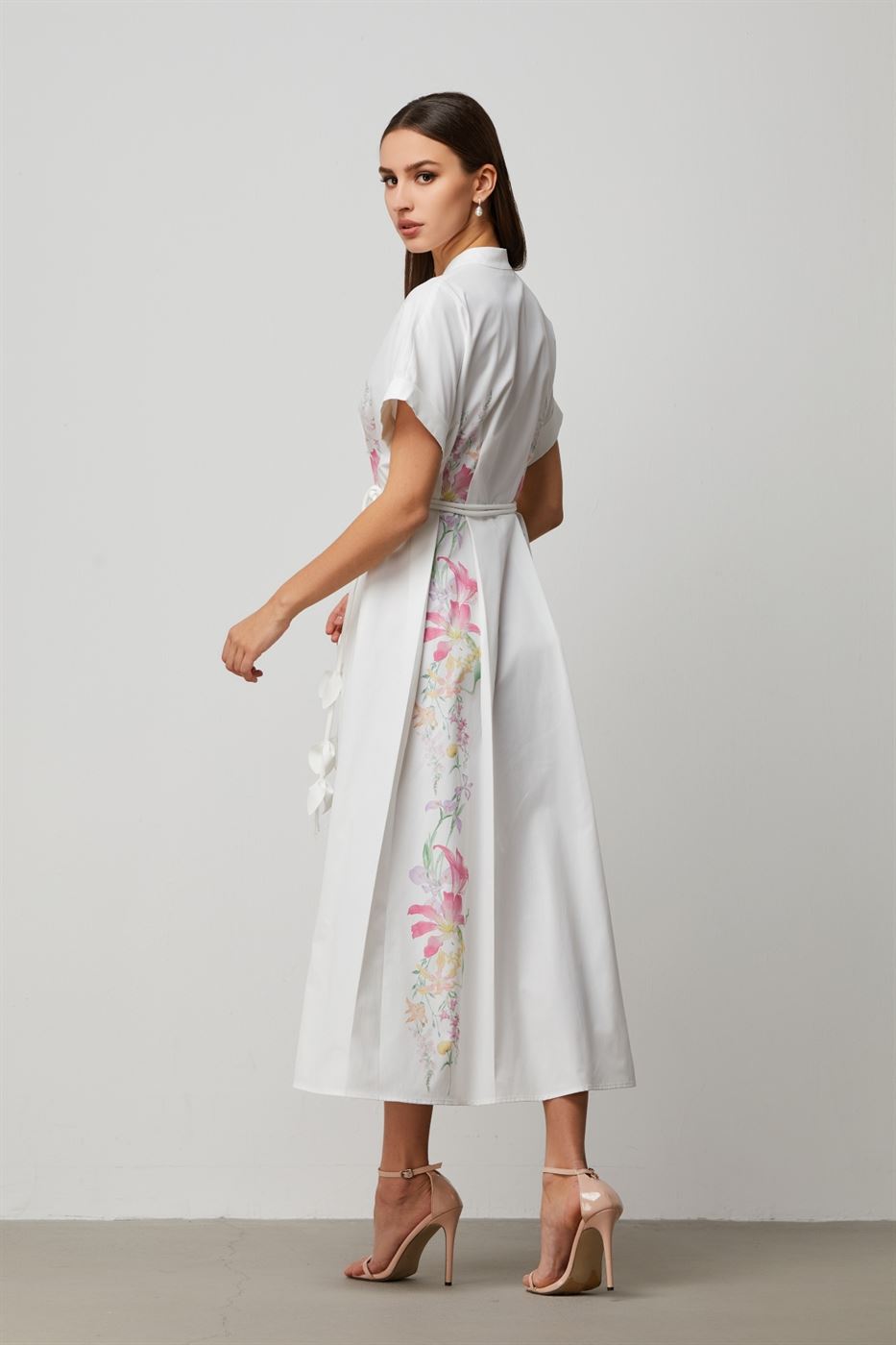 Floral Print Belted Dress - Femi9 EG
