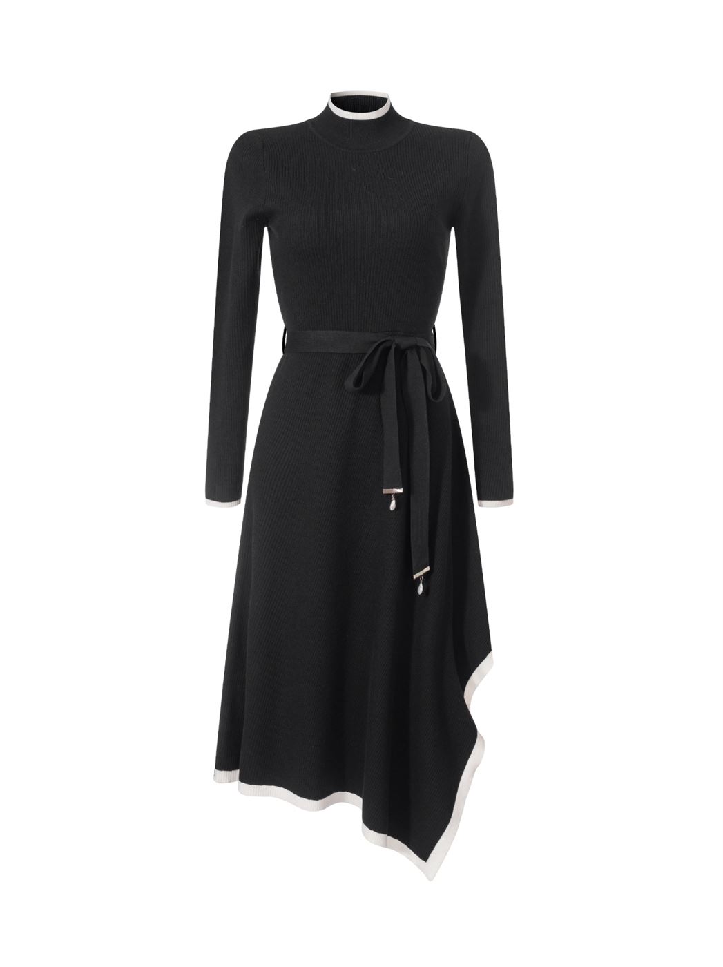 Asymmetric Hem  Rib Dress - Femi9 EG