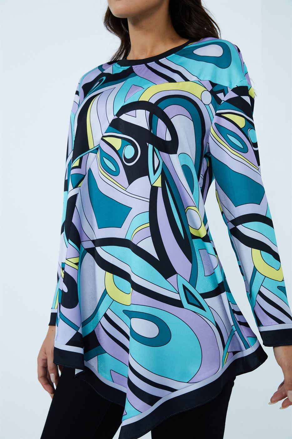 Printed Satin Top - Femi9 EG