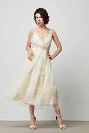 Crossover Front Lace Trimming Dress - Femi9 EG