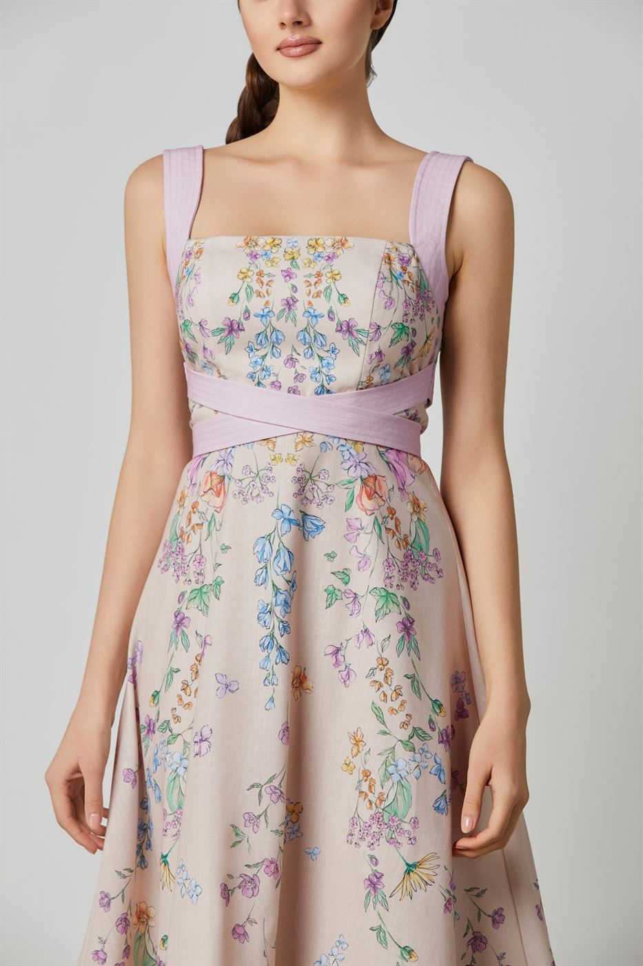 Flared Elegance Printed Dress - Femi9 EG
