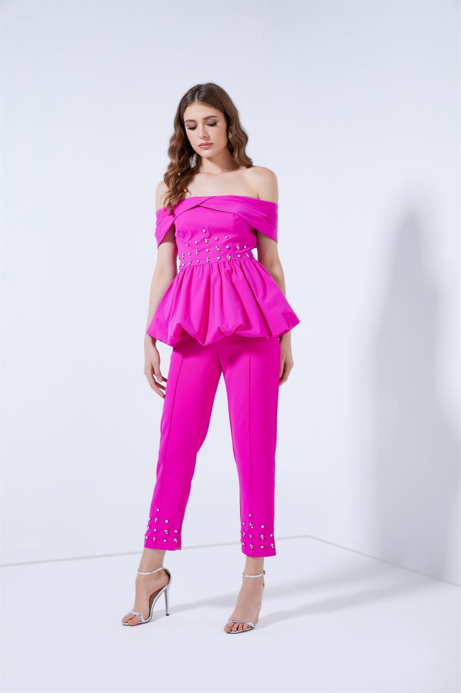 Embellished Straight Pants - Femi9 EG