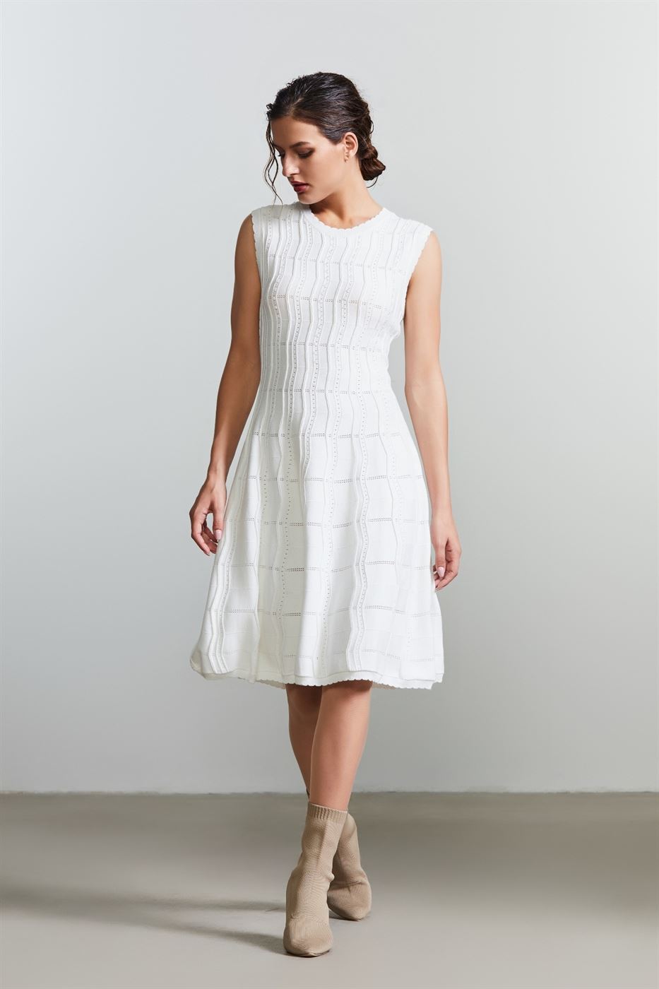 Pointelle Knit Dress - Femi9 EG