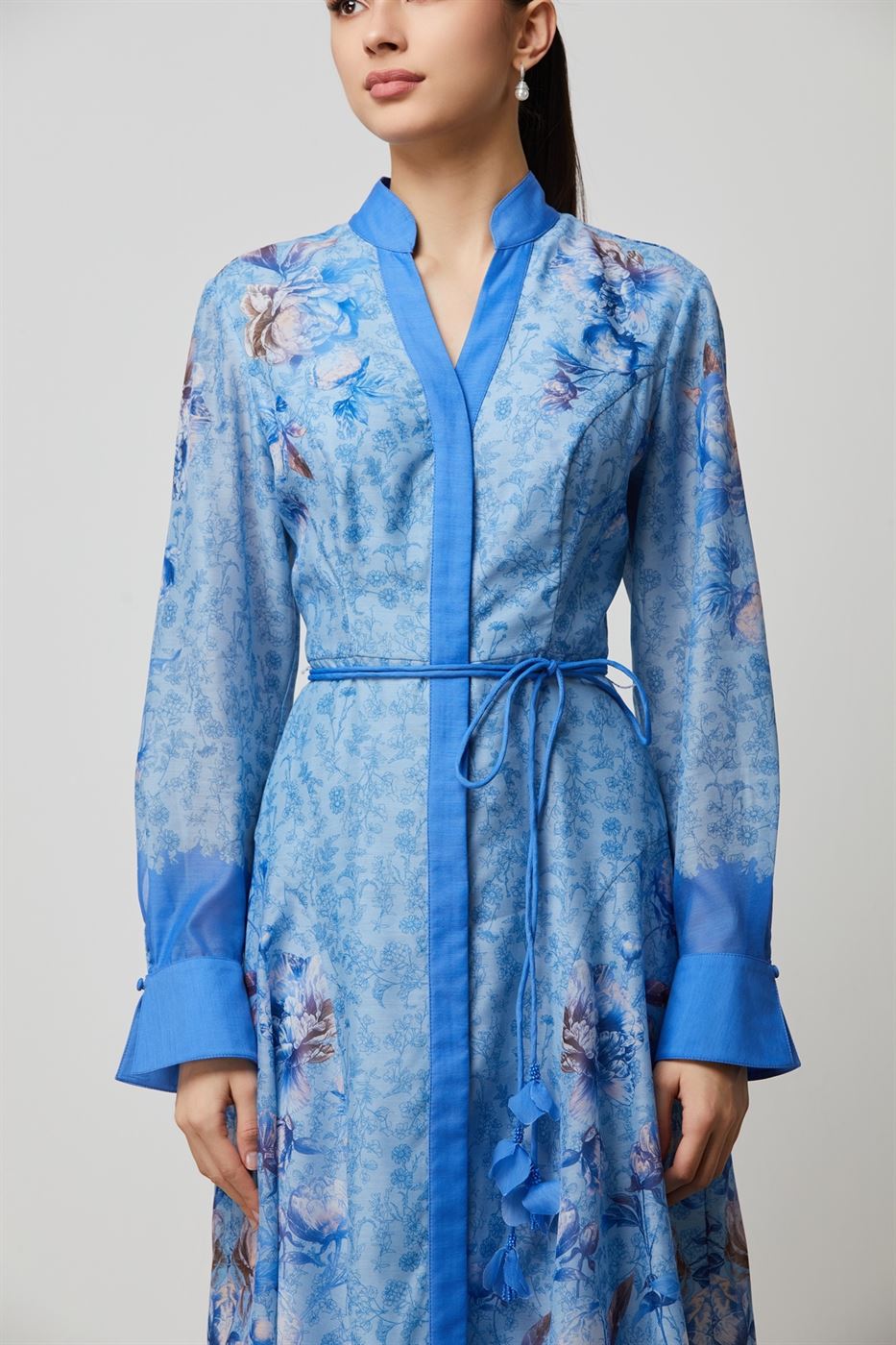 Blue Print Shirt Dress - Femi9 EG
