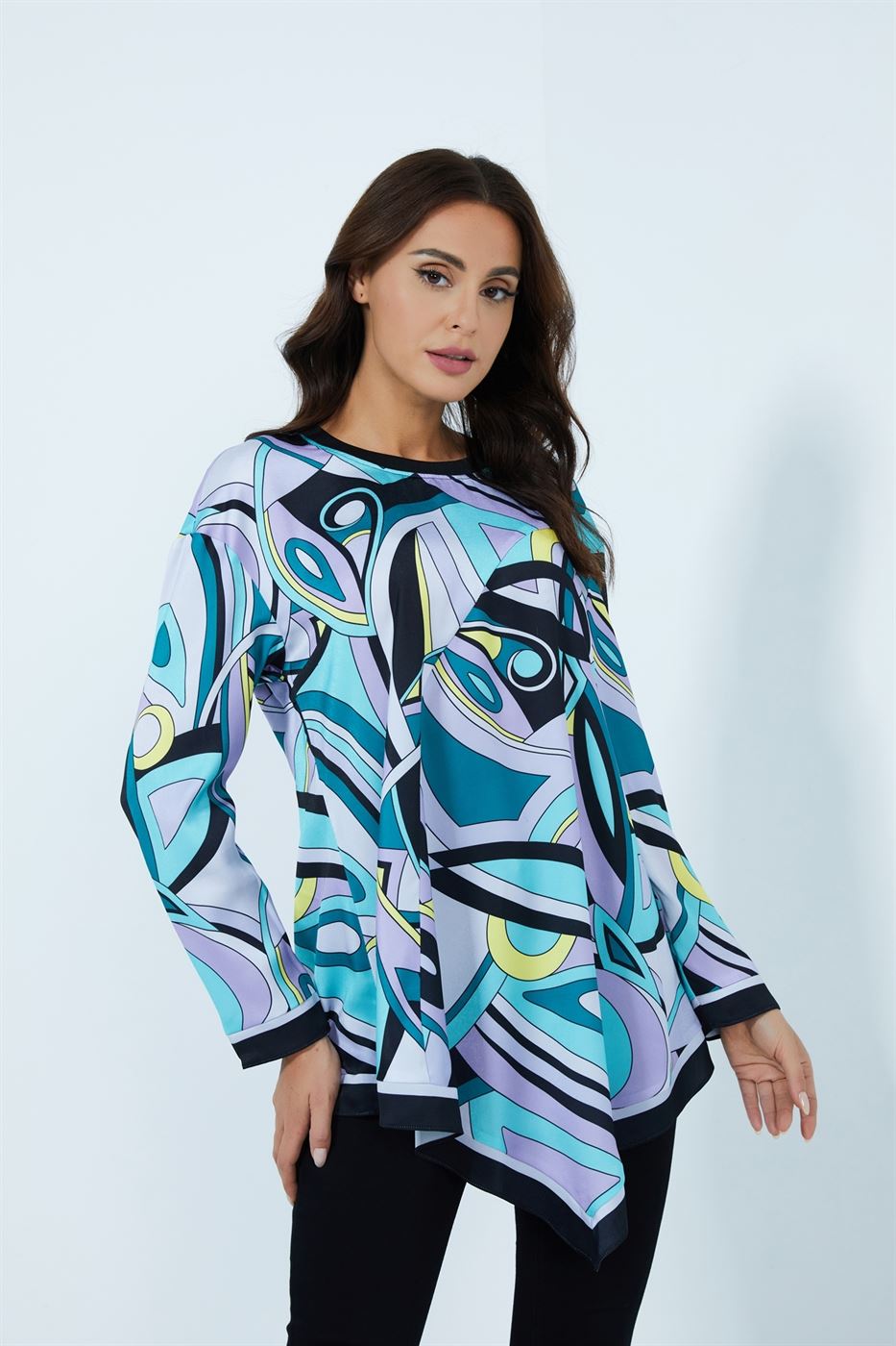 Printed Satin Top - Femi9 EG
