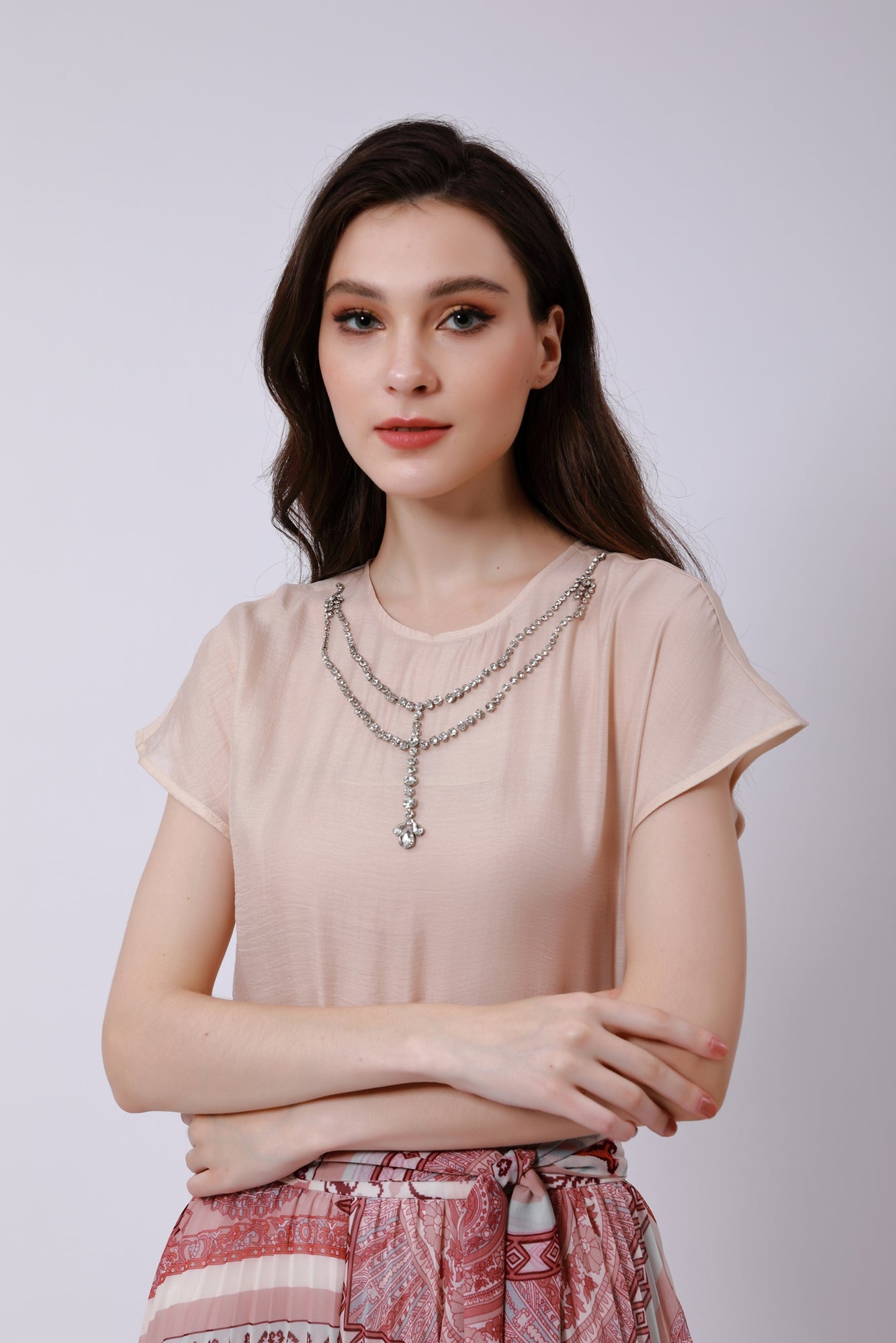 Embellished Short Sleeve Top - Femi9 EG