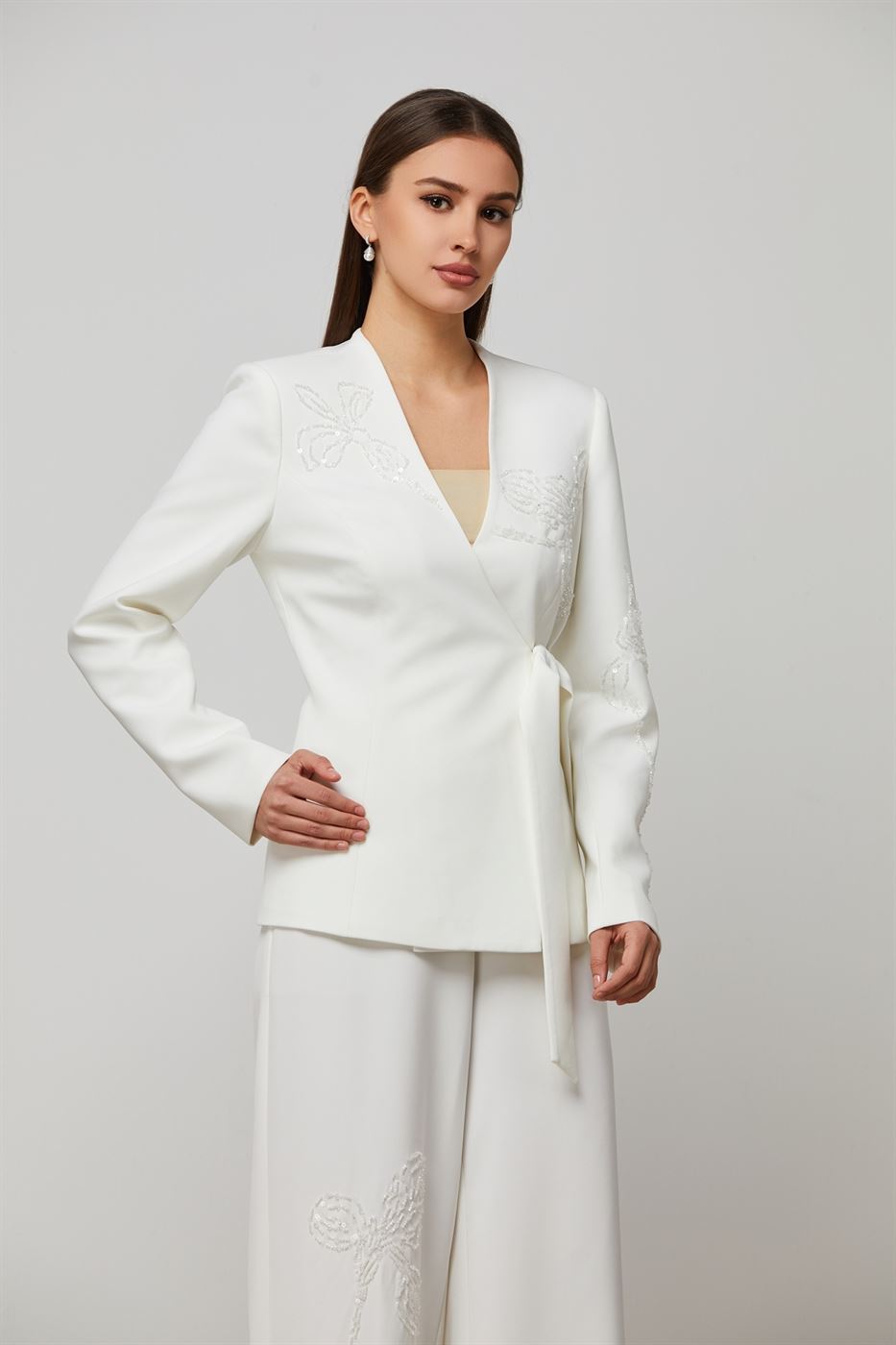 Blazer With Tie Belt - Femi9 EG