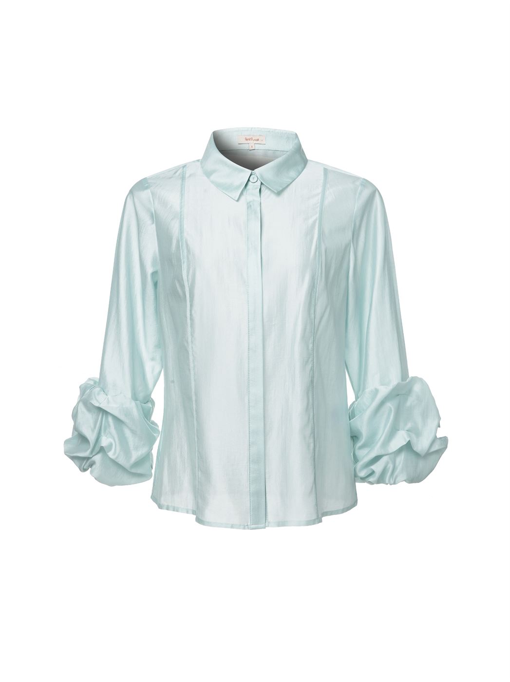 Ruffled Cuffs Collared Blouse - Femi9 EG
