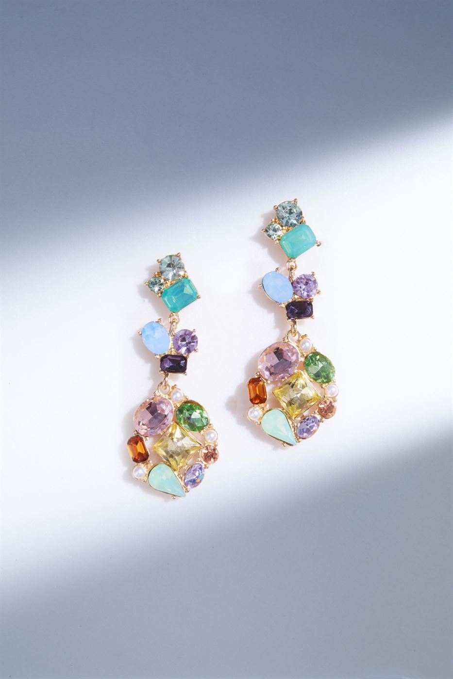 Multi Color Faux Crystal Earrings - Femi9 EG