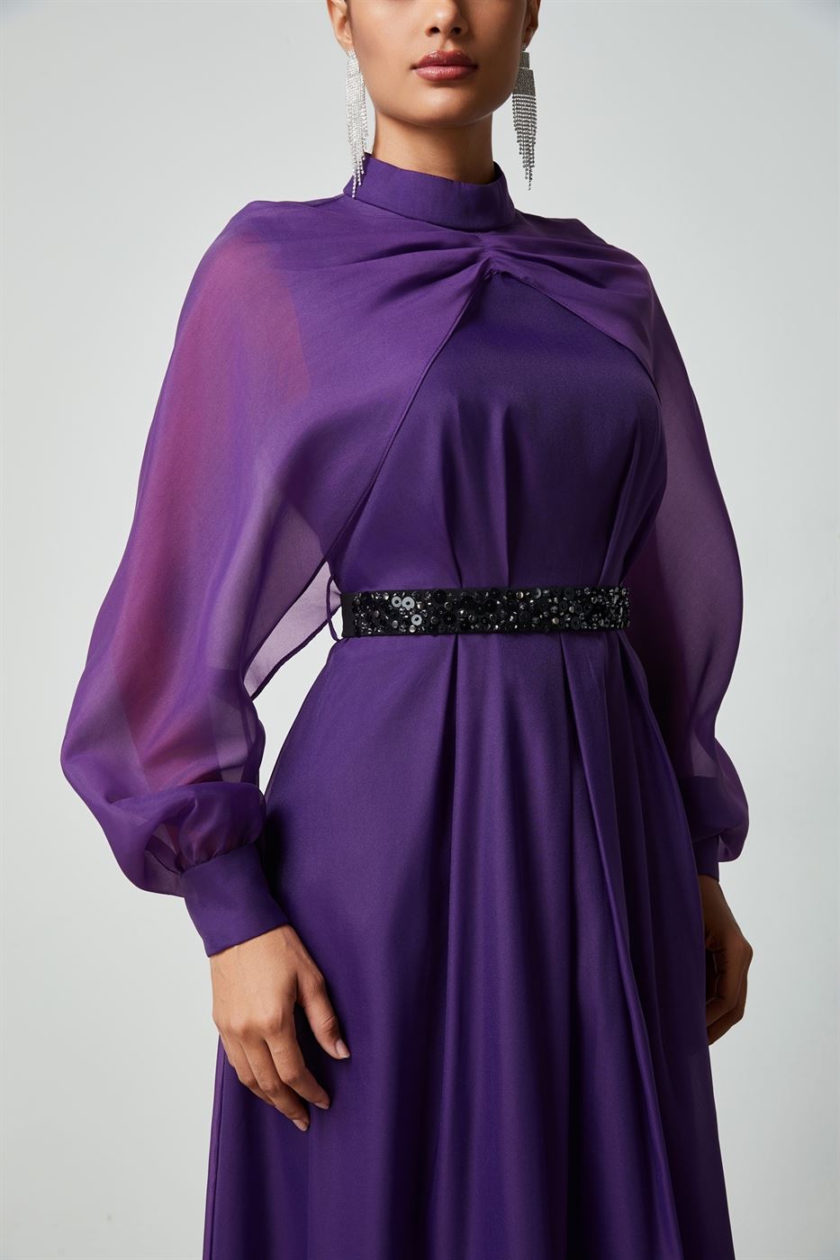 Long Sleeves Cape Dress - Femi9 EG