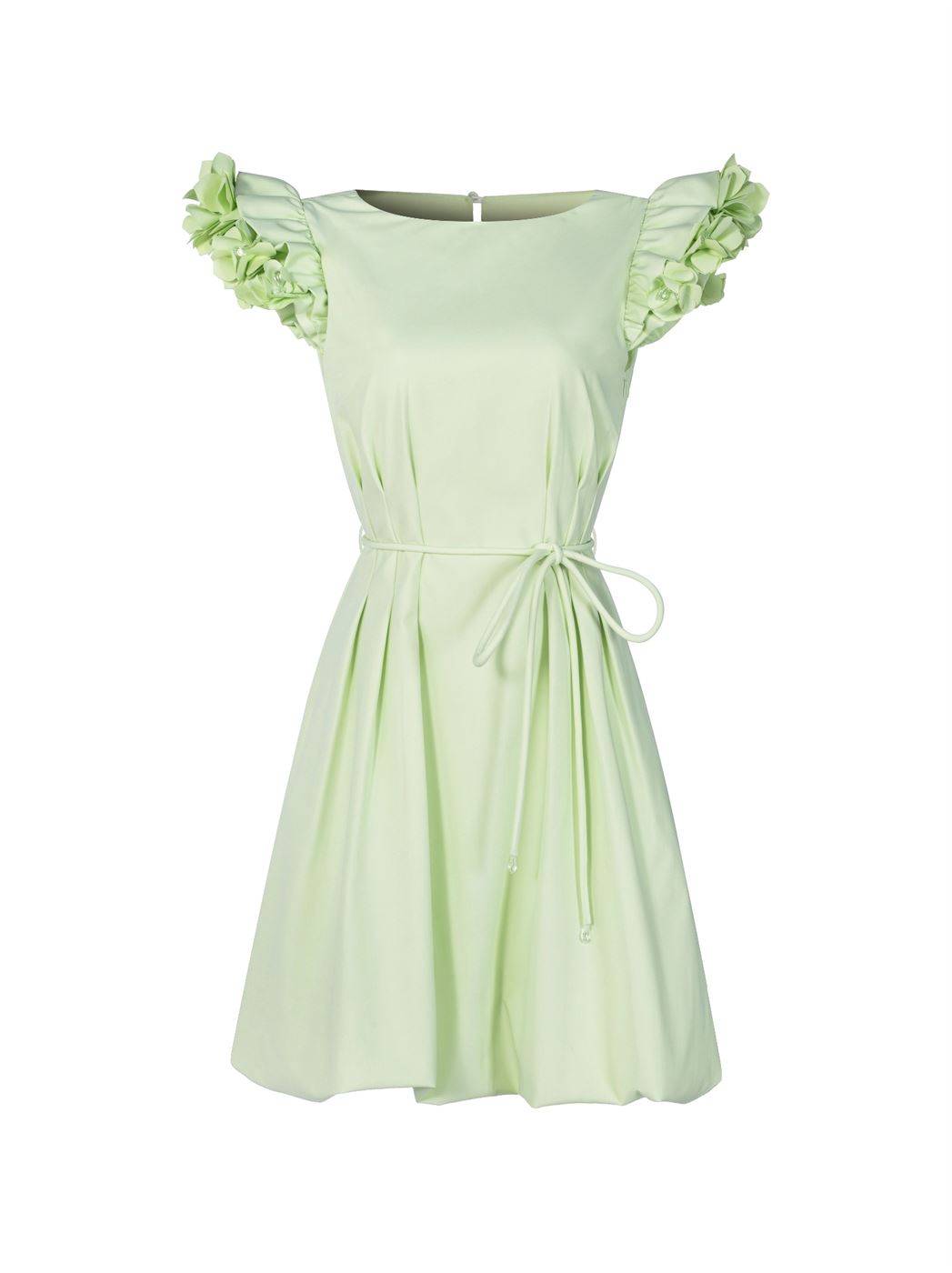 Green Flower Applique Dress - Femi9 EG