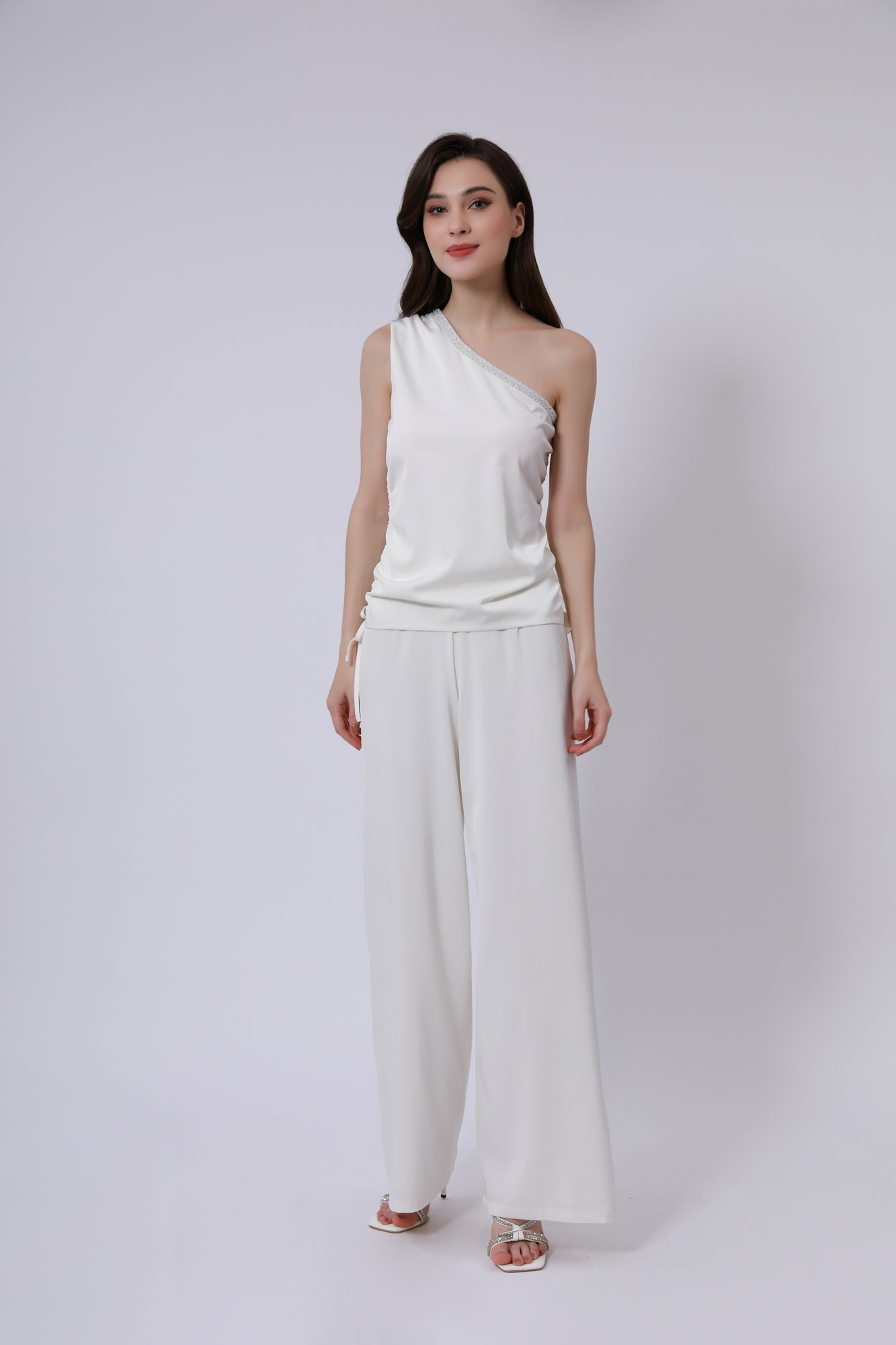 One Shoulder With Drawstrings Top - Femi9 EG