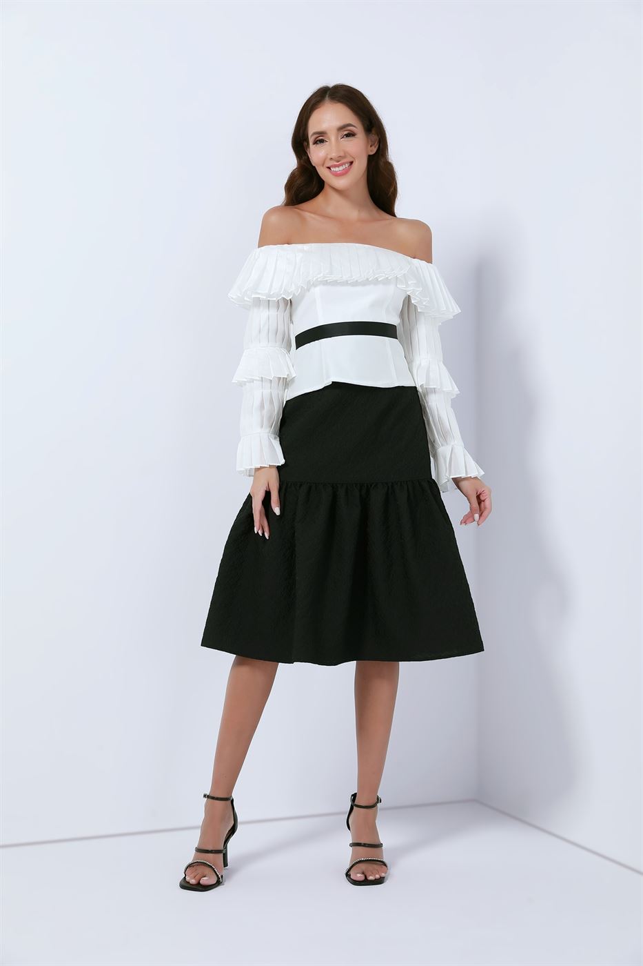 Off Shoulder Long Sleeve Top - Femi9 EG