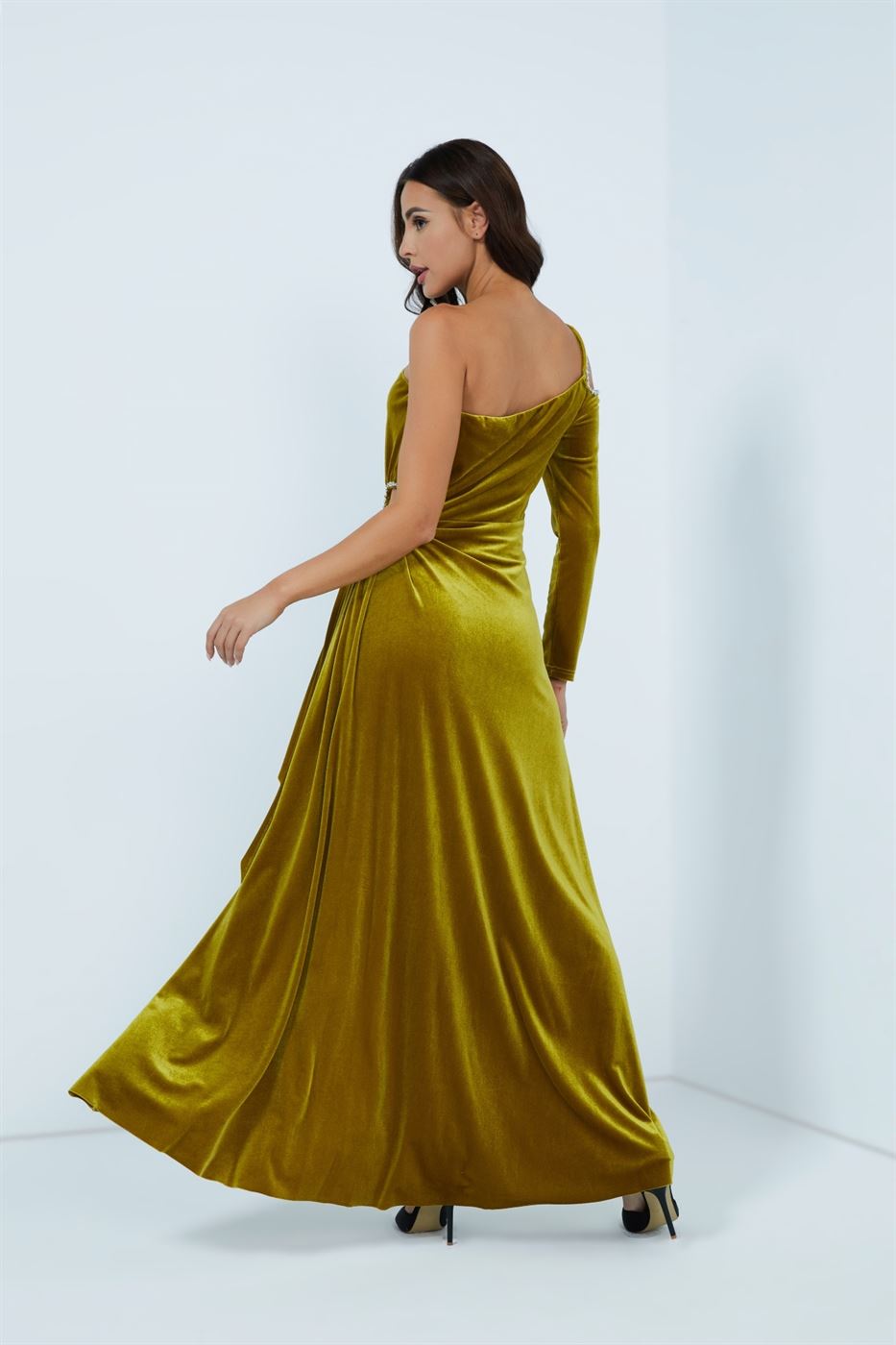 Asymmetric Velvet Dress - Femi9 EG