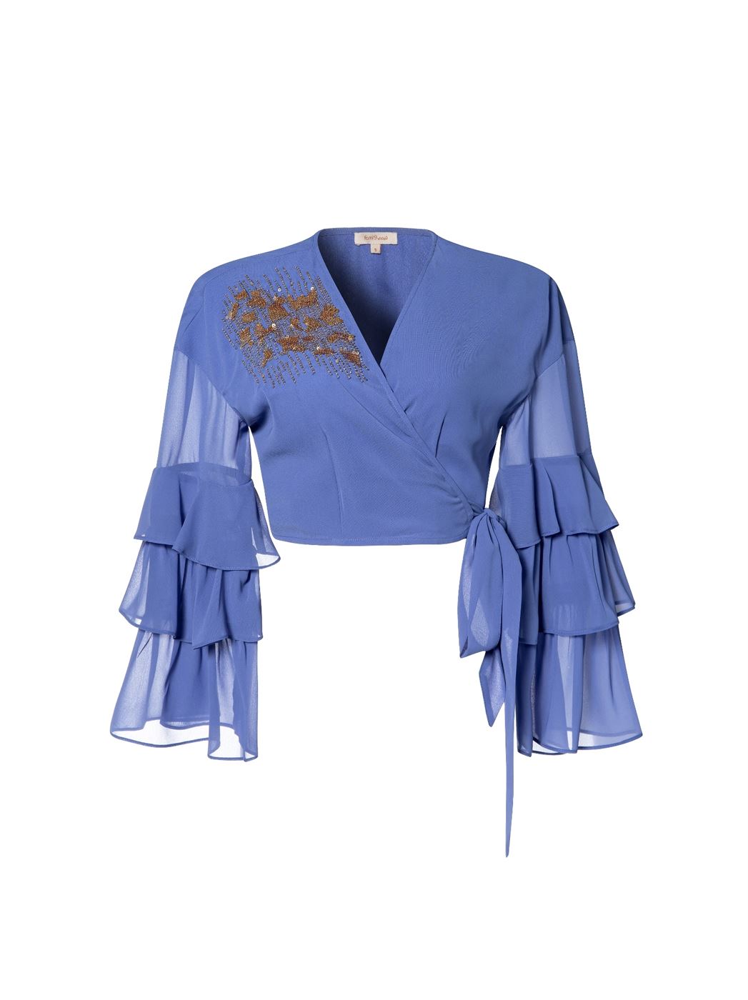 Golden Grace Wrap Blouse - Femi9 EG