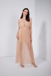 Skin Toned Tulle Dress - Femi9 EG