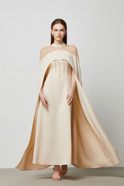 Caped Sheer Shoulder Dress - Femi9 EG