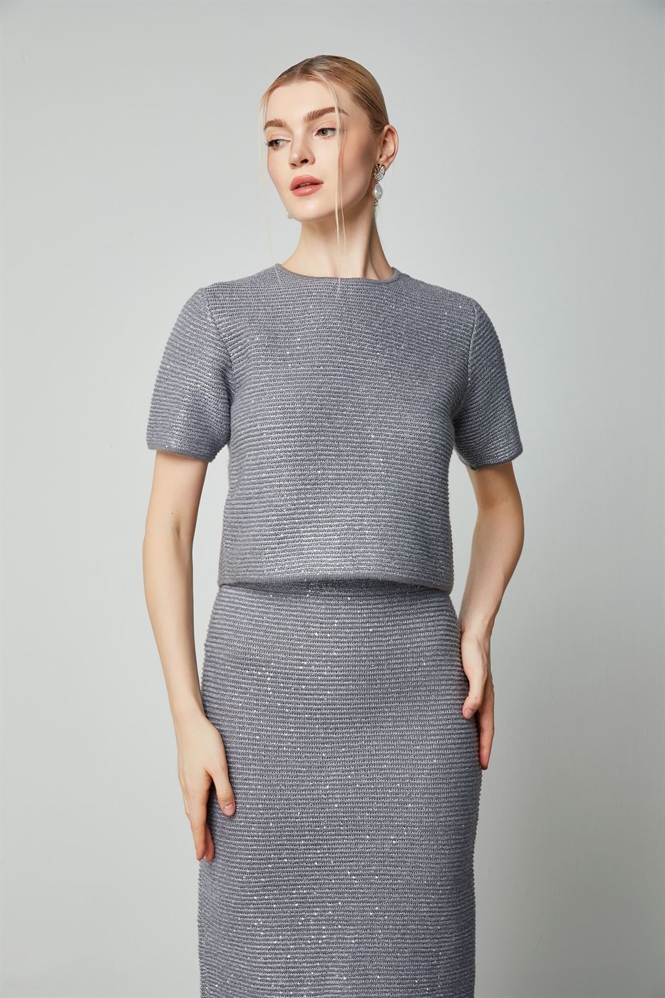 Silver Knit Top - Femi9 EG