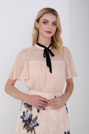 Neck-Tie Chiffon Blouse - Femi9 EG