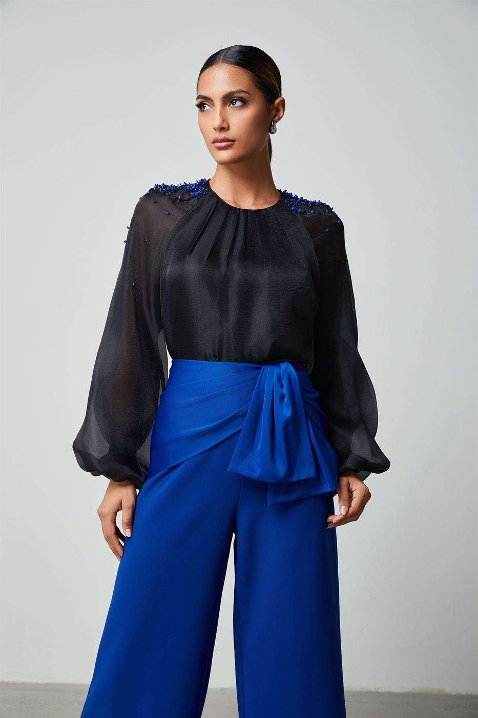 Embellished Shoulders Blouse - Femi9 EG