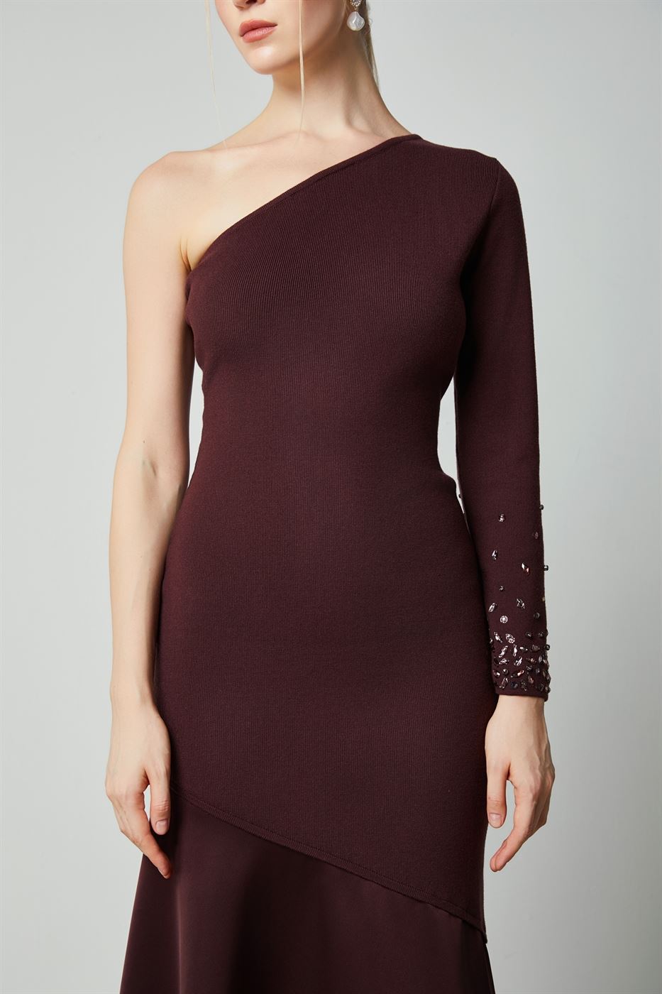 Single Shoulder Knit  Dress - Femi9 EG