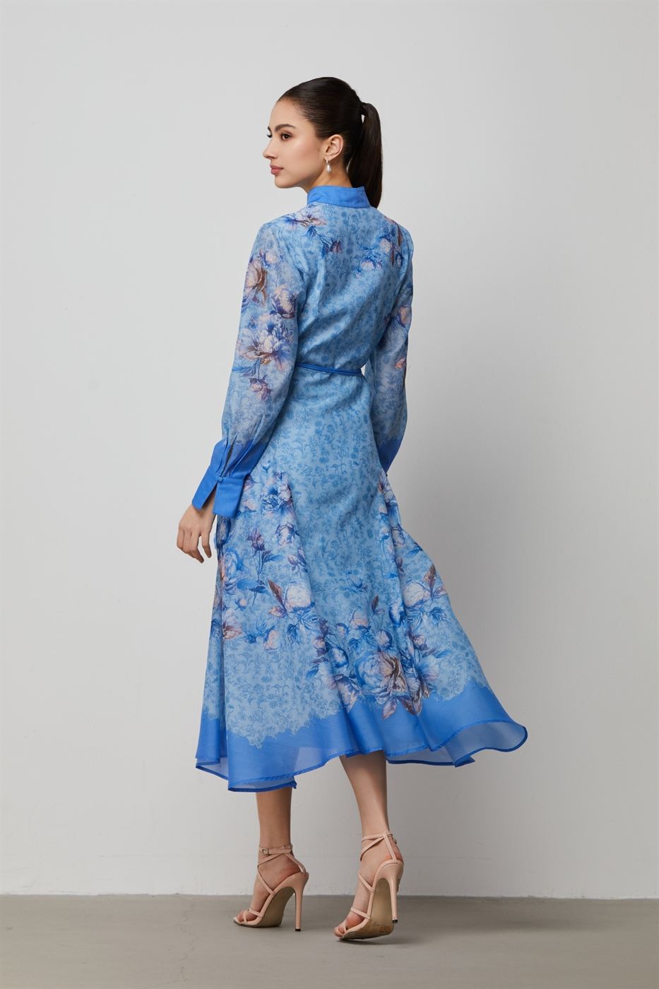 Blue Print Shirt Dress - Femi9 EG