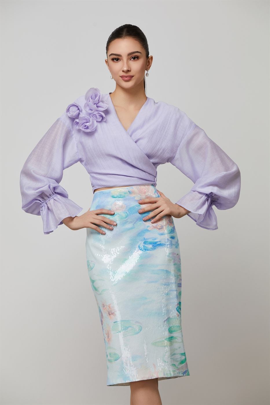 Statement Bow Wrap Blouse - Femi9 EG