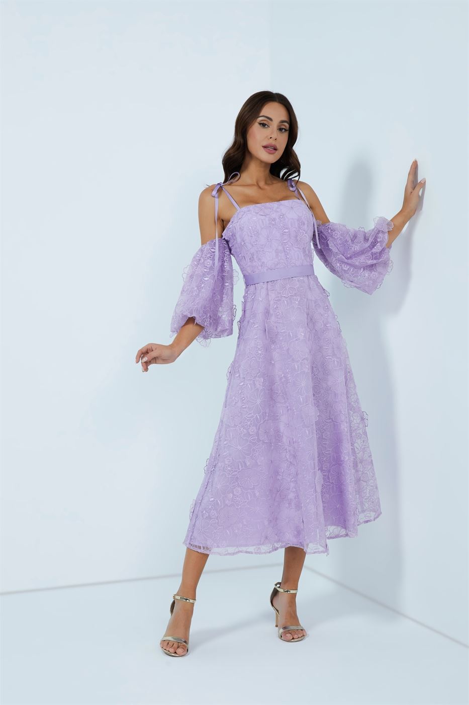Cold Shoulder Lace Dress - Femi9 EG