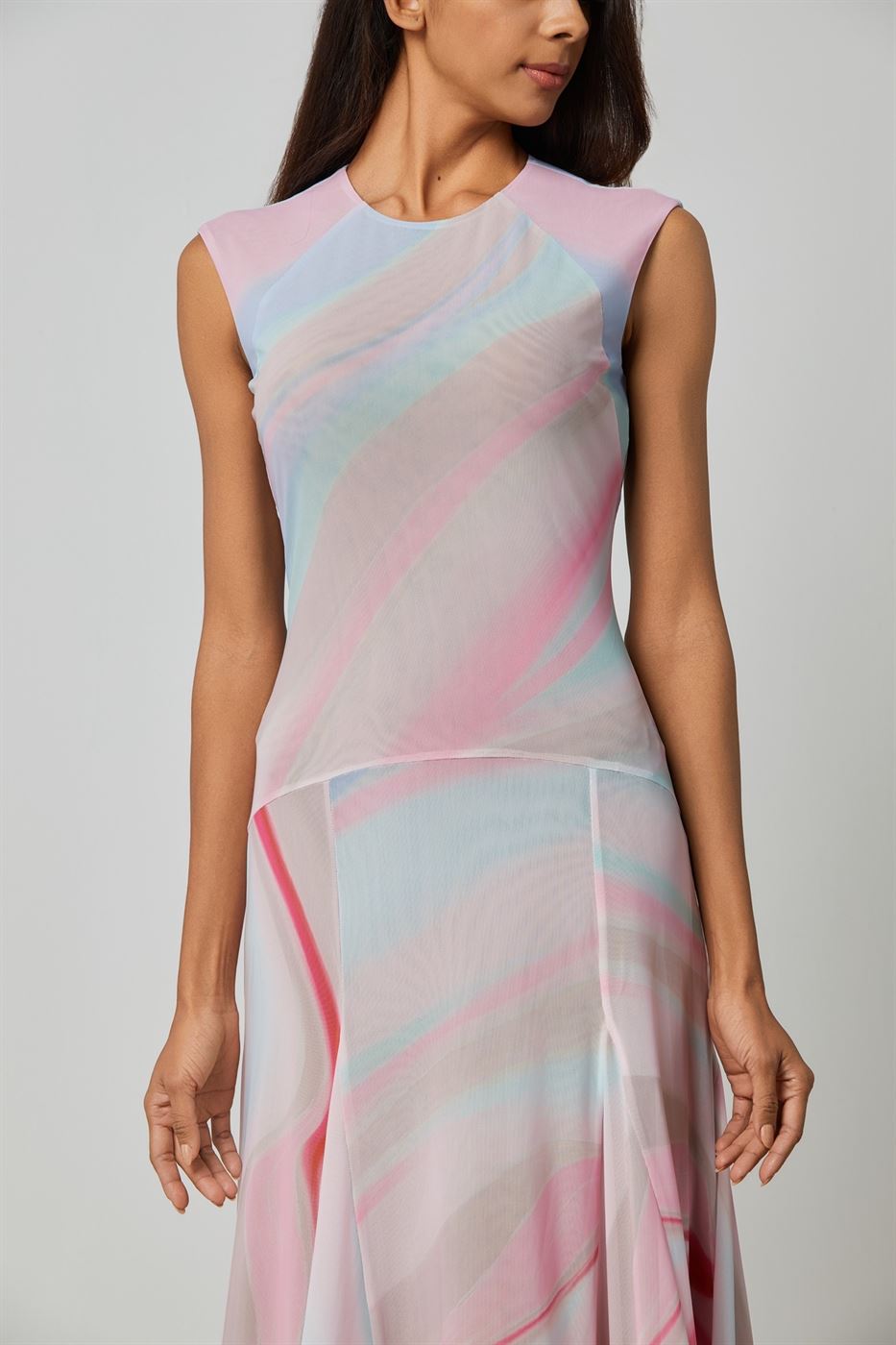 Mesh Printed Dress - Femi9 EG