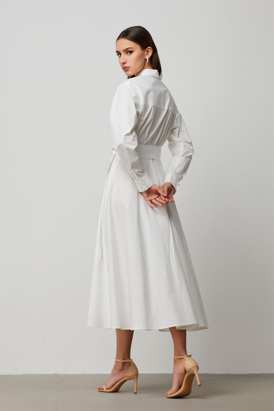 Flower Applique Shirt Dress - Femi9 EG