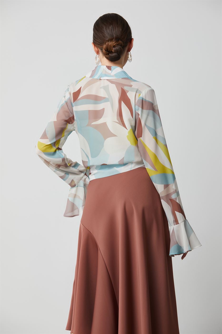 Printed Long Sleeve Blouse - Femi9 EG
